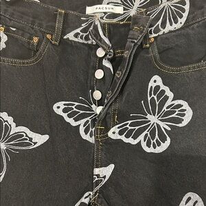 PacSun Charcoal Butterfly Women's High Rise Jeans